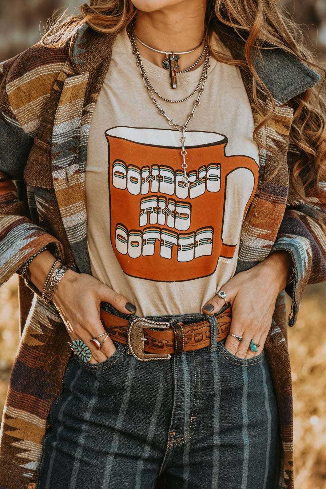 Cowboys and Coffee Cup Tee