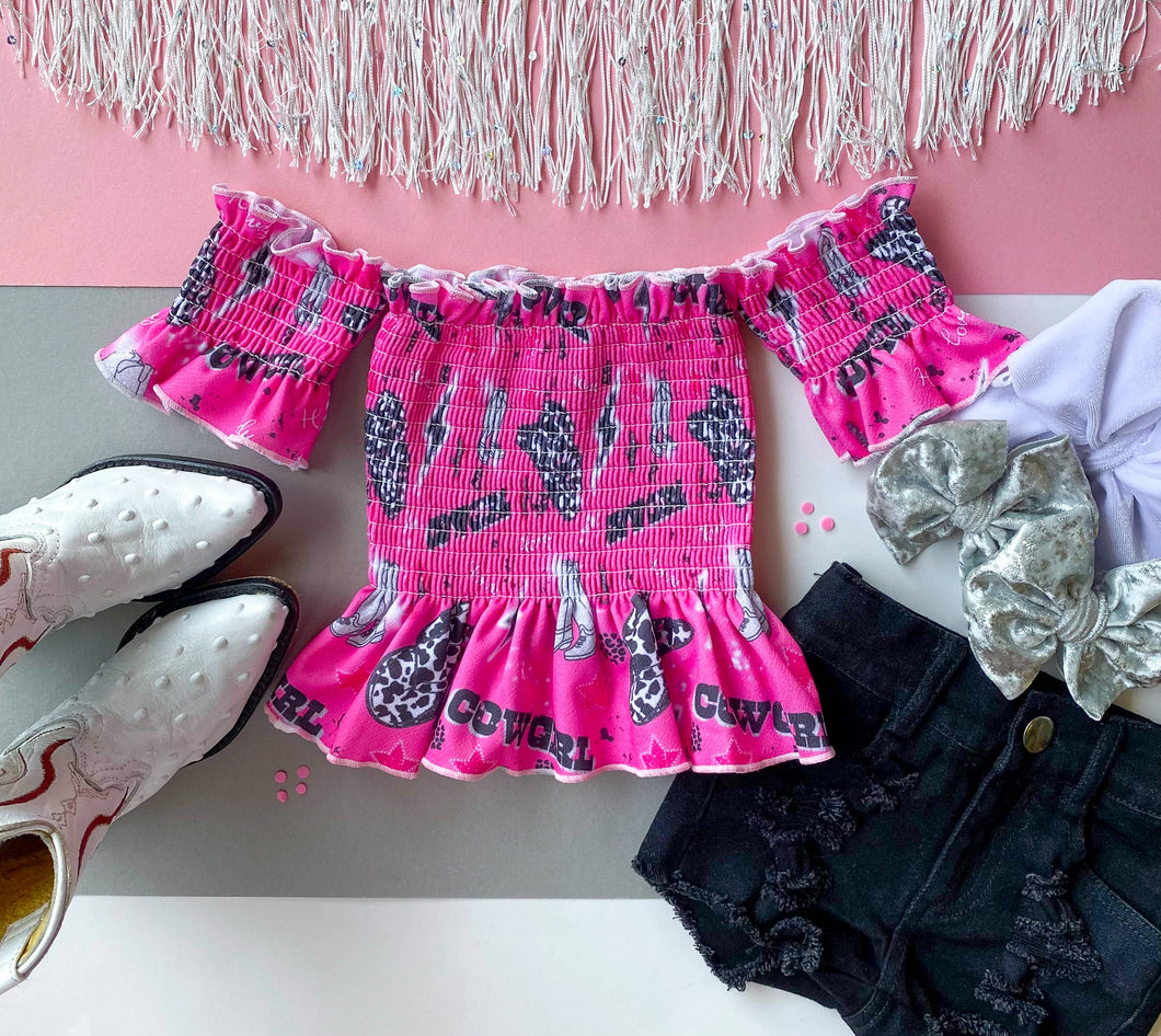 Disco Cowgirl Smocked Top